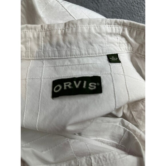 Orvis Windowpane button down shirt white Sz medium - Picture 6 of 6